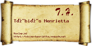 Tóbiás Henrietta névjegykártya