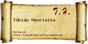 Tóbiás Henrietta névjegykártya