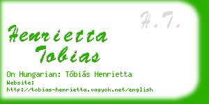 henrietta tobias business card